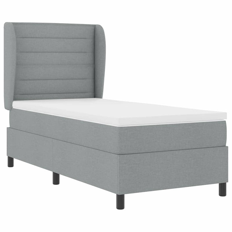 vidaXL Boxrugós ágy matracmal Világosszürke 80 x 200 cm szövet