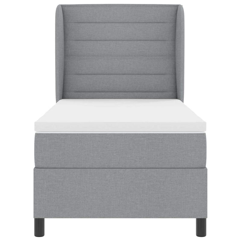 vidaXL Boxrugós ágy matracmal Világosszürke 80 x 200 cm szövet