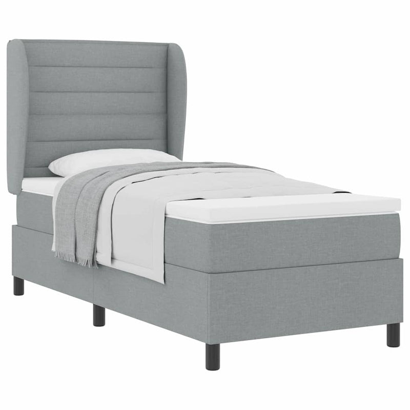 vidaXL Boxrugós ágy matracmal Világosszürke 80 x 200 cm szövet