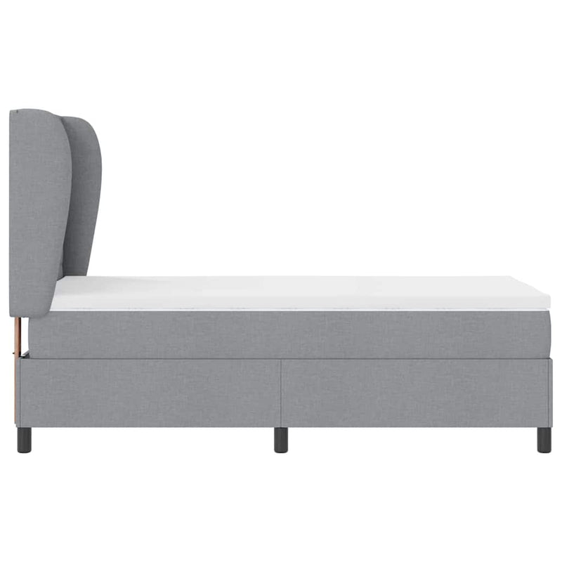 vidaXL Boxrugós ágy matracmal Világosszürke 80 x 200 cm szövet