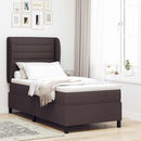 vidaXL Boxrugós ágy matracmal sötétbarna 80 x 200 cm szövet