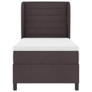 vidaXL Boxrugós ágy matracmal sötétbarna 80 x 200 cm szövet