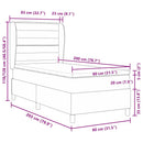 vidaXL Boxrugós ágy fejtámlával Tópszínű 80 x 200 cm szövet