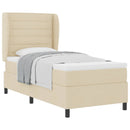 vidaXL Boxrugós ágy matracmal fejtámlával Krém 80 x 200 cm szövet