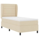 vidaXL Boxrugós ágy matracmal fejtámlával Krém 80 x 200 cm szövet