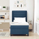 vidaXL Boxrugós ágy matracmal fejtámlával Kék 80 x 200 cm szövet