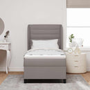 vidaXL Boxrugós ágy fejtámlával Tópszínű 90 x 190 cm szövet