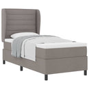 vidaXL Boxrugós ágy fejtámlával Tópszínű 90 x 190 cm szövet