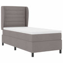 vidaXL Boxrugós ágy fejtámlával Tópszínű 90 x 190 cm szövet