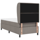vidaXL Boxrugós ágy fejtámlával Tópszínű 90 x 190 cm szövet