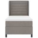 vidaXL Boxrugós ágy fejtámlával Tópszínű 90 x 190 cm szövet