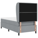 vidaXL Boxrugós ágy matracmal Világosszürke 90 x 200 cm szövet