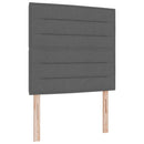 vidaXL Boxrugós ágy matracmal Sötétszürke 90 x 200 cm szövet