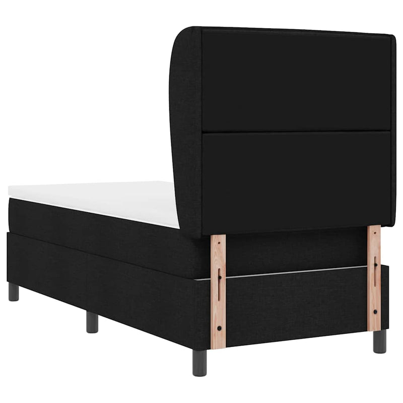 vidaXL Boxrugós ágy matracmal fejtámlával Fekete 100 x 200 cm szövet
