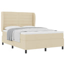 vidaXL Boxrugós ágy matracmal fejtámlával Krém 140 x 190 cm szövet