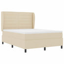 vidaXL Boxrugós ágy matracmal fejtámlával Krém 140 x 190 cm szövet