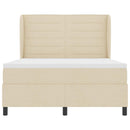 vidaXL Boxrugós ágy matracmal fejtámlával Krém 140 x 190 cm szövet