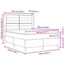 vidaXL Boxrugós ágy matracmal fejtámlával Kék 140 x 190 cm szövet