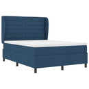 vidaXL Boxrugós ágy matracmal fejtámlával Kék 140 x 200 cm szövet