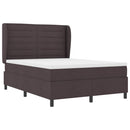 vidaXL Boxrugós ágy matracmal sötétbarna 160 x 200 cm szövet