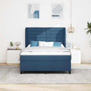 vidaXL Boxrugós ágy matracmal fejtámlával Kék 160 x 200 cm szövet