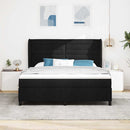 vidaXL Boxrugós ágy matracmal fejtámlával Fekete 180 x 200 cm szövet