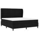 vidaXL Boxrugós ágy matracmal fejtámlával Fekete 180 x 200 cm szövet