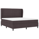 vidaXL Boxrugós ágy matracmal sötétbarna 180 x 200 cm szövet