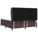 vidaXL Boxrugós ágy matracmal sötétbarna 180 x 200 cm szövet