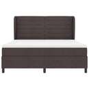 vidaXL Boxrugós ágy matracmal sötétbarna 180 x 200 cm szövet