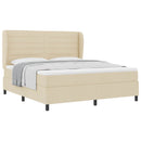 vidaXL Boxrugós ágy matracmal fejtámlával Krém 180 x 200 cm szövet