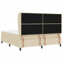 vidaXL Boxrugós ágy matracmal fejtámlával Krém 180 x 200 cm szövet