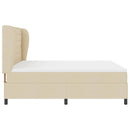 vidaXL Boxrugós ágy matracmal fejtámlával Krém 180 x 200 cm szövet