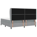 vidaXL Boxrugós ágy matracmal Világosszürke 200 x 200 cm szövet