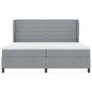 vidaXL Boxrugós ágy matracmal Világosszürke 200 x 200 cm szövet