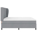 vidaXL Boxrugós ágy matracmal Világosszürke 200 x 200 cm szövet