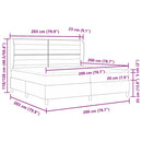 vidaXL Boxrugós ágy matracmal Világosszürke 200 x 200 cm szövet