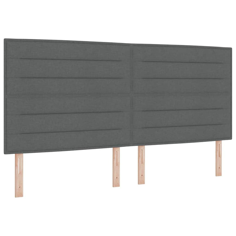 vidaXL Boxrugós ágy matracmal Sötétszürke 200 x 200 cm szövet