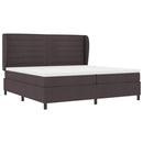 vidaXL Boxrugós ágy matracmal sötétbarna 200 x 200 cm szövet