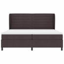 vidaXL Boxrugós ágy matracmal sötétbarna 200 x 200 cm szövet
