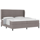 vidaXL Boxrugós ágy fejtámlával Tópszínű 200 x 200 cm szövet