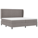 vidaXL Boxrugós ágy fejtámlával Tópszínű 200 x 200 cm szövet