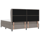 vidaXL Boxrugós ágy fejtámlával Tópszínű 200 x 200 cm szövet
