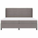vidaXL Boxrugós ágy fejtámlával Tópszínű 200 x 200 cm szövet