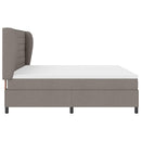 vidaXL Boxrugós ágy fejtámlával Tópszínű 200 x 200 cm szövet