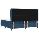 vidaXL Boxrugós ágy matracmal fejtámlával Kék 200 x 200 cm szövet