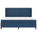 vidaXL Boxrugós ágy matracmal fejtámlával Kék 200 x 200 cm szövet