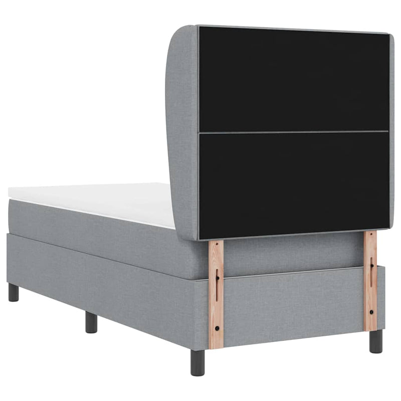 vidaXL Boxrugós ágy matracmal Világosszürke 80 x 200 cm szövet