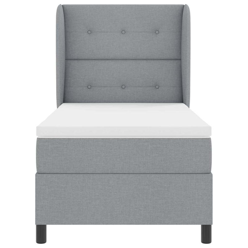 vidaXL Boxrugós ágy matracmal Világosszürke 80 x 200 cm szövet