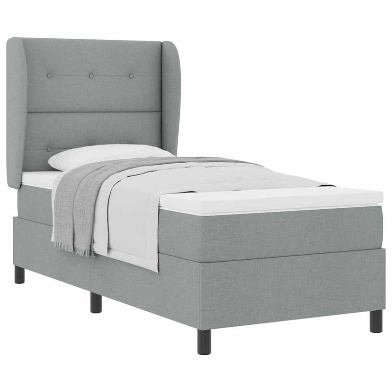 vidaXL Boxrugós ágy matracmal Világosszürke 80 x 200 cm szövet